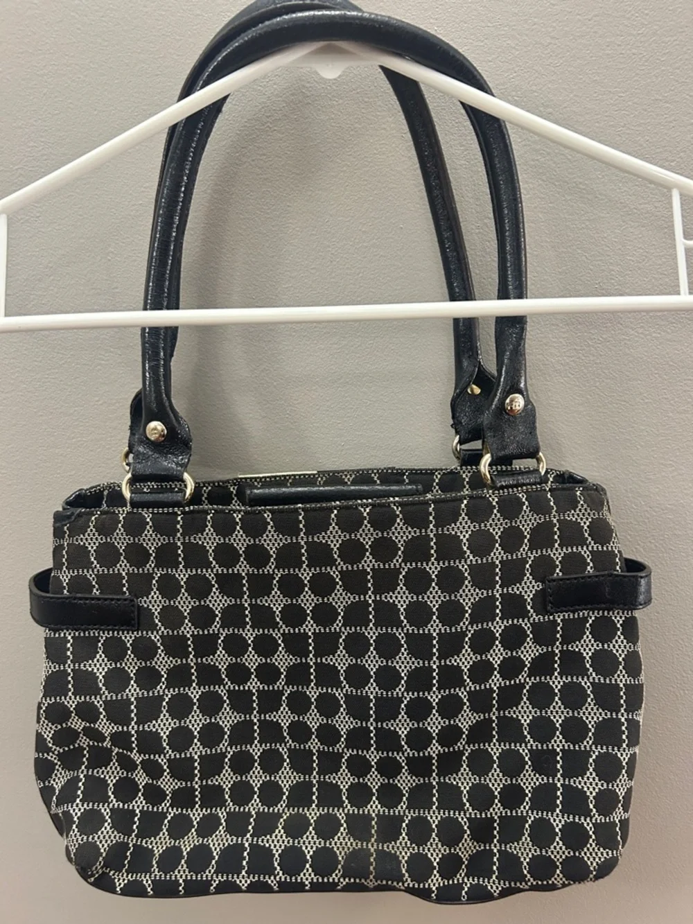 Kate Spade Geometric Black & White Stripe Classic Purse